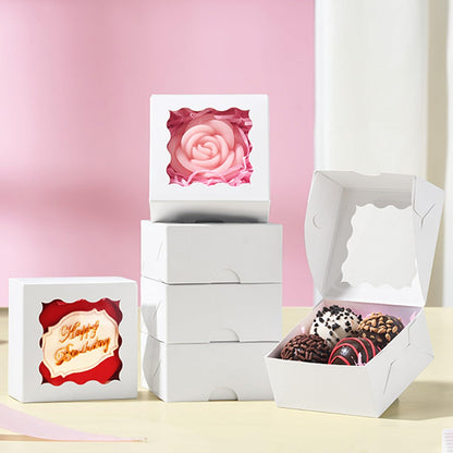 SLShePack 3x3x1.5Inches 100PCS Homemade Soap Boxes with Window Chocolate Covered Strawberries,Cookie,Chocolate truffle Boxes