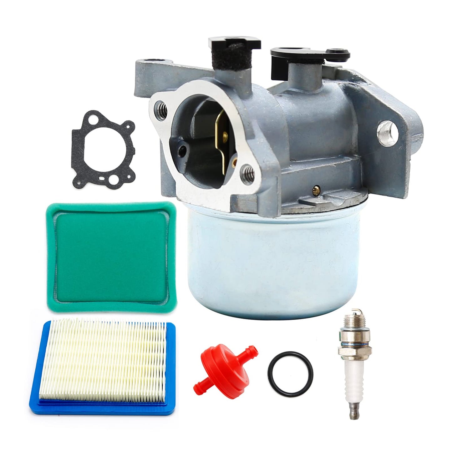 Zreneyfex 794304 Carburetor Air Filter Tune Up Kit Replacement for B&S 675 675ex 725ex Series Engine Lawnmower 6.75 hp with Air Filter Spark Plug Primer Bulb Replaces 799866 790845