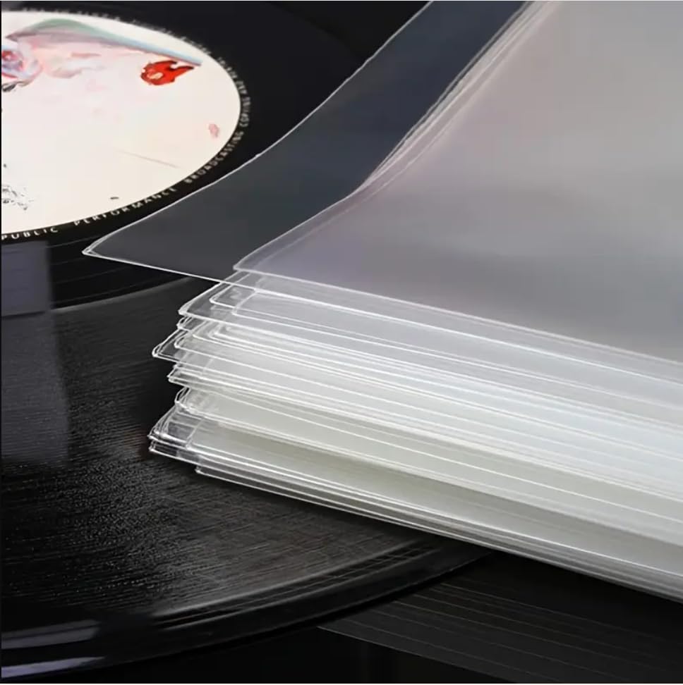 50 Vinyl Record Sleeves Set – 25x Inner + 25x Outer Sleeves – Anti-Static, Acid-Free, 12 Inch LP Protective Covers for Singles, Doubles & Gatefolds