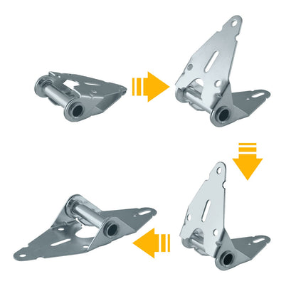 HOME MASTER HARDWARE 4 Pack Garage Door Hinge Heavy Duty 14 Gauge Steel #1 with Galvanized Finish - Residential/Light Commercial Garage Door Replacement