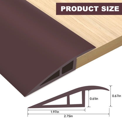 Floor Transition Strip Vinyl Door Threshold Flooring Transition Strip Self Adhesive Carpet Edging Strip for Laminate Doorway Edge Threshold from 2/5" to 3/5" (Coffee, 3.3 Ft)