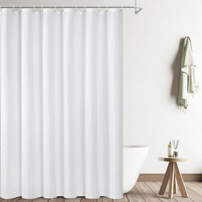 UFRIDAY White Extra Long Shower Curtain 84 inches Long,Washable Fabric Shower Curtain Liner with Hooks Hotel Bathroom Curtains Shower Set