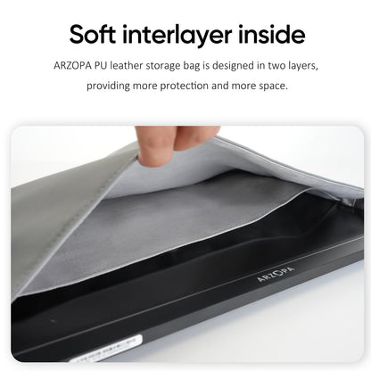 ARZOPA 14.0" Portable Monitor Sleeve Bag, PU Leather Case, Grey