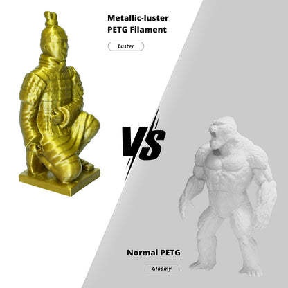 TRONXY Khaki PETG Filament 1.75mm for 3D Printers, Metallic Gloss 3D Printer Filament 1KG Spool (2.2lbs), Dimensional Accuracy +/- 0.03 mm(Bronze Gold)