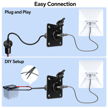 RVSPARK Waterproof Wall Socket Passthrough for Starlink Mini, Aluminum DC 5.5 x 2.1 Female Power Connector Outlet/Port – Perfect for RV Campervan, Caravan, Motorhome, Battery Box