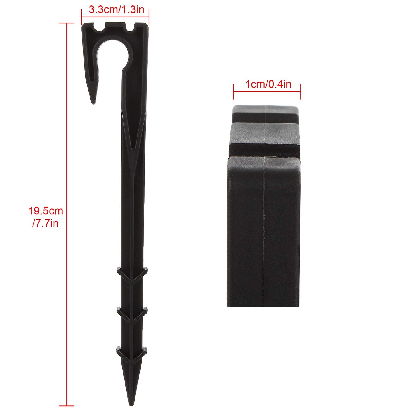 YOUNTHYE 50 Pack 8 Inch Irrigation Hose Hold-Down Anchor Stakes,Strong Plastic Soaker Hose Pegs Drip Support Stakes Camping Tent Stakes Outdoor Blanket Stakes for Drip System, Irrigation Line Weeping