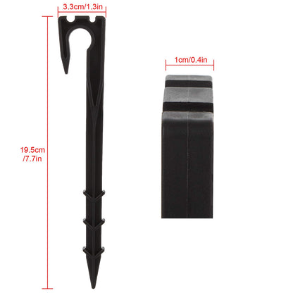 YOUNTHYE 50 Pack 8 Inch Irrigation Hose Hold-Down Anchor Stakes,Strong Plastic Soaker Hose Pegs Drip Support Stakes Camping Tent Stakes Outdoor Blanket Stakes for Drip System, Irrigation Line Weeping