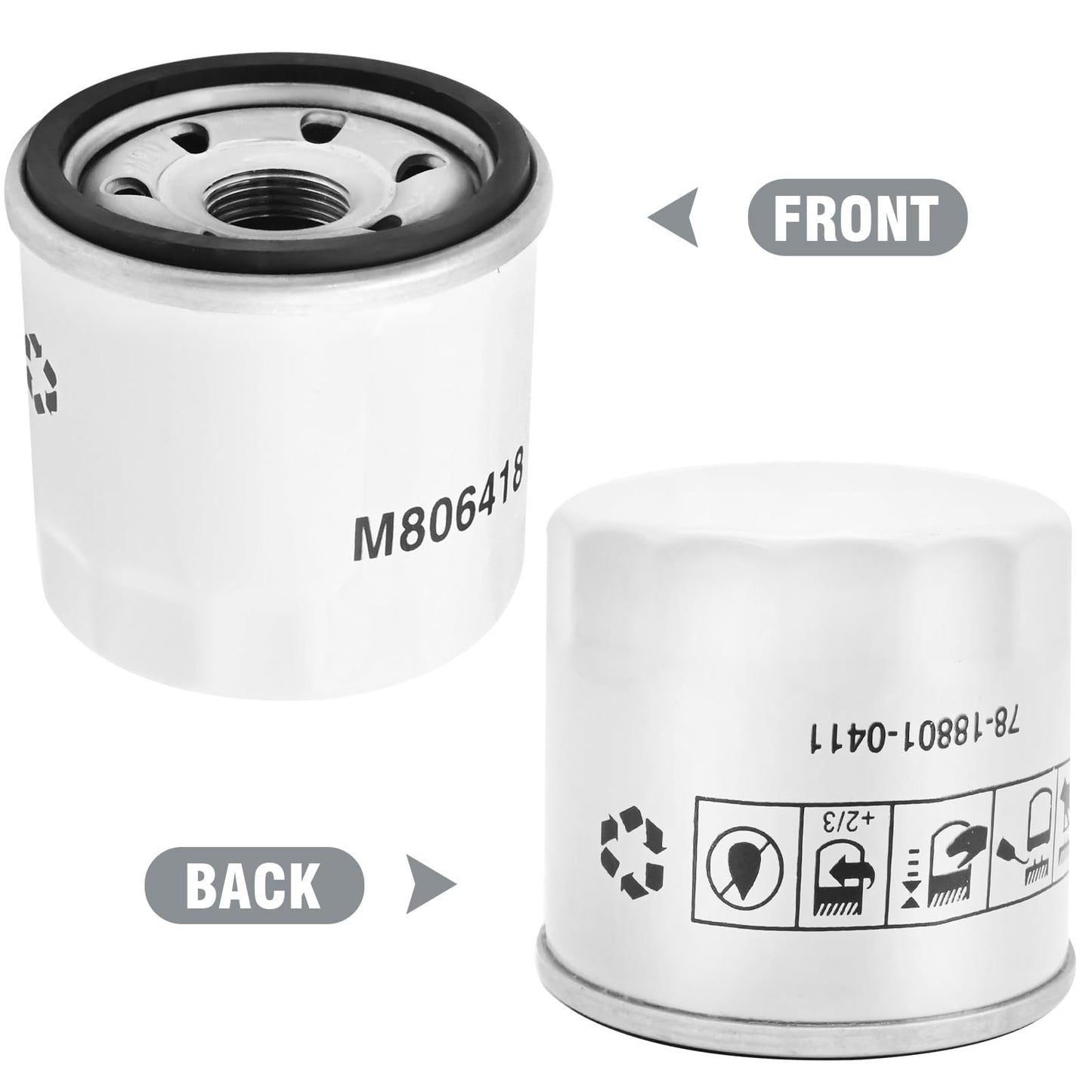 Anxingo 2PCS M806419 Oil Filter Replacement for John Deere 500 570 575 670 675 770 790 870, Replace M806418