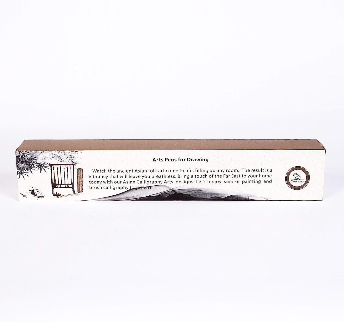 Corciosy Shanlian Hubi Writing Brush Watercolor Chinese Calligraphy Brush Set Kanji Japanese Sumi Painting Drawing Brushes 10 piece/set+Roll-up Bamboo Brush Holder