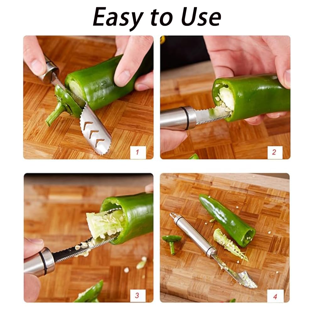 2 Pcs Stainless Steel Chili Grills with 2 Jalapeno Corer Tools, Outdoor BBQ Non-Stick Grills, Jalapeno Popper Holder for Grills, Perfect for Cooking Chili, Chicken Legs, 18 Funnel Holes Grill Tools