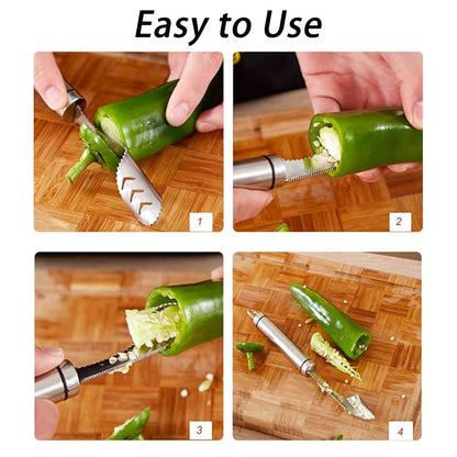2 Pcs Stainless Steel Chili Grills with 2 Jalapeno Corer Tools, Outdoor BBQ Non-Stick Grills, Jalapeno Popper Holder for Grills, Perfect for Cooking Chili, Chicken Legs, 18 Funnel Holes Grill Tools