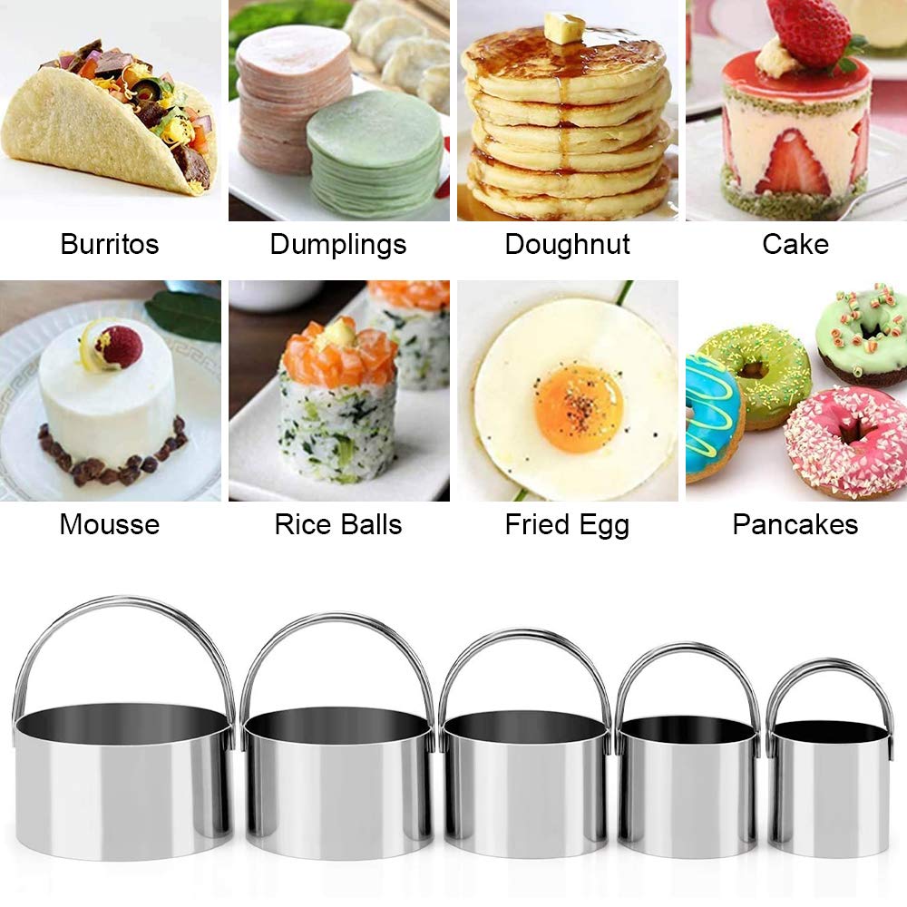 Silicone Baking Mats, Cookie Cutters, Pastry Cutter, Dough Scraper, Stainless Steel Dough Blender & Biscuit Cutter Set, Dough Cutter Baking Pastry Mat Dough Blender Tools (5 Pcs/Set)