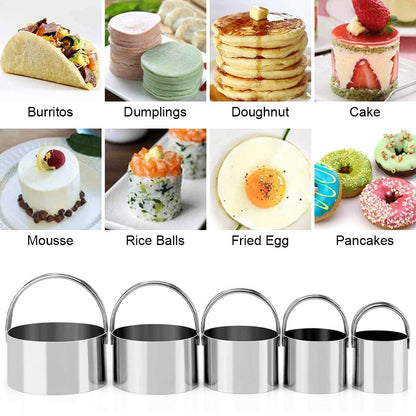 Silicone Baking Mats, Cookie Cutters, Pastry Cutter, Dough Scraper, Stainless Steel Dough Blender & Biscuit Cutter Set, Dough Cutter Baking Pastry Mat Dough Blender Tools (5 Pcs/Set)
