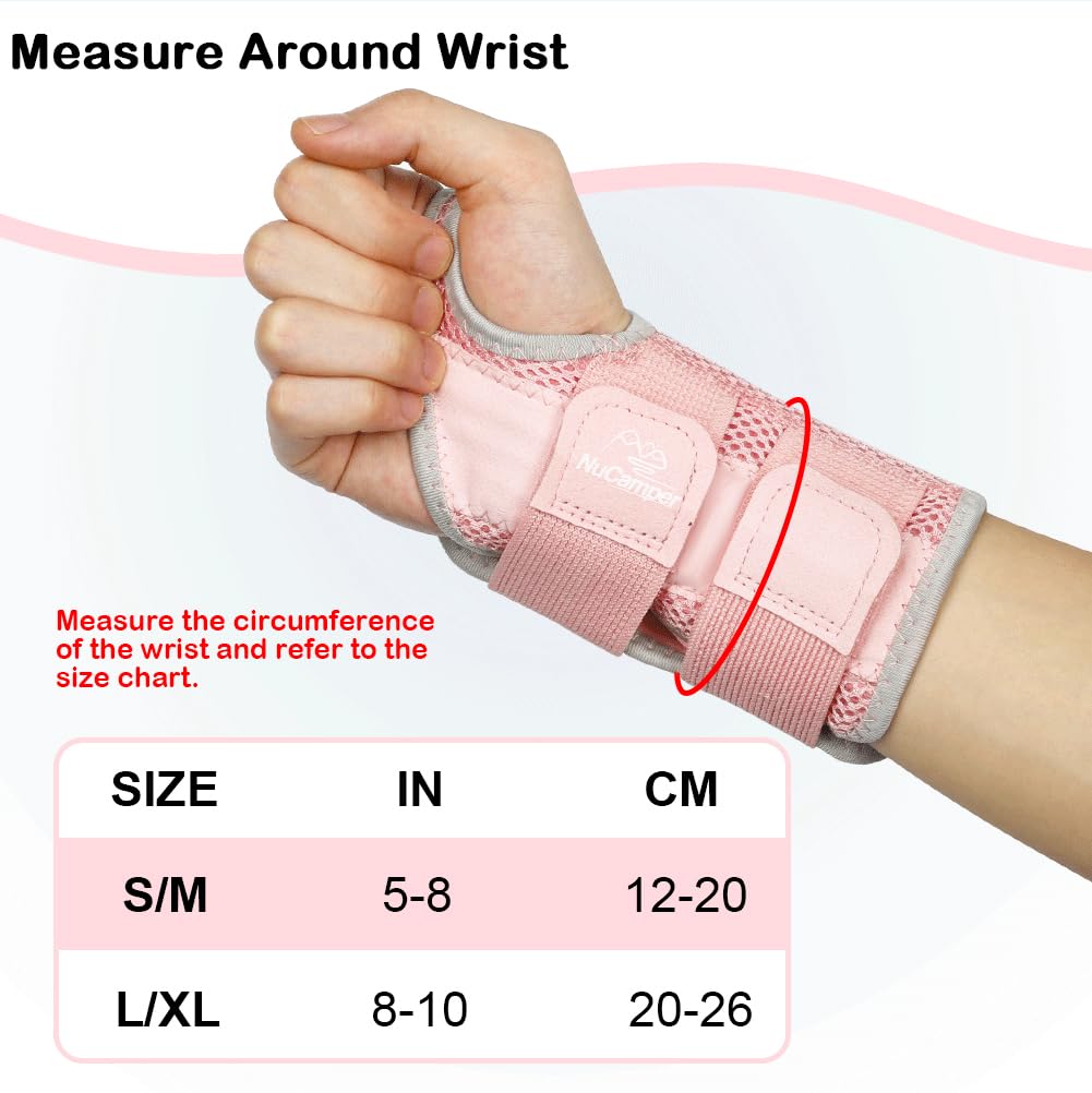 NuCamper Carpal Tunnel Wrist Brace for Both Left Right Hands,Adjustable Wrist Support Splint Hand Brace for Men Women,Night Sleep Support Arm Stabilizer with Compression Sleeve for Tendonitis,Arthritis,Sprains,Pain Relief