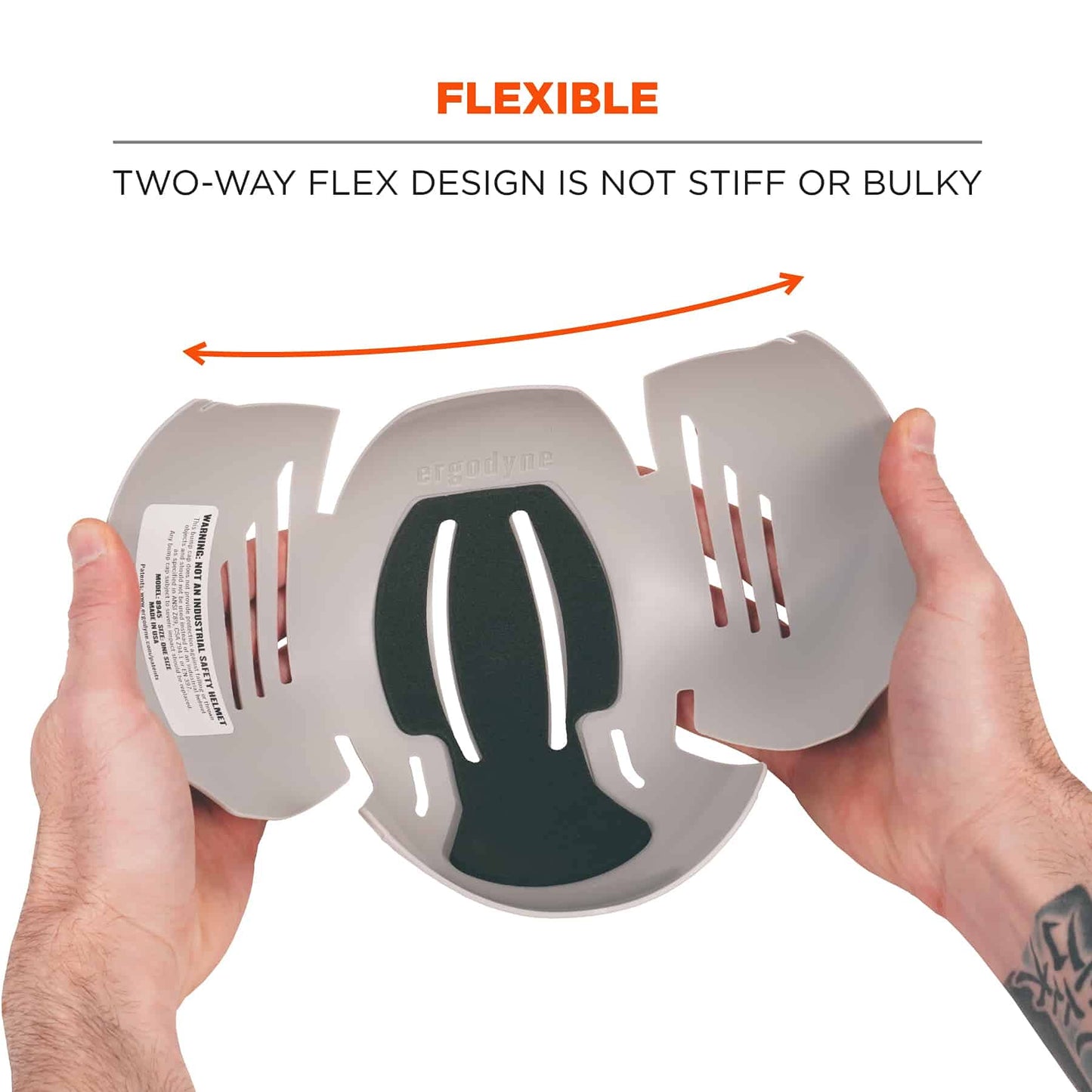 Universal Safety Bump Cap Insert, Lightweight, Fits Into Any Baseball Hat, Skullerz 8945, Gray