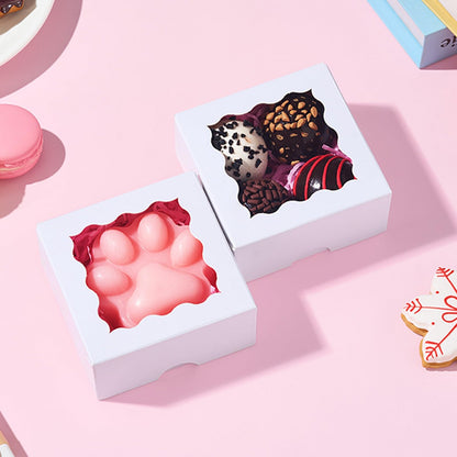 SLShePack 3x3x1.5Inches 100PCS Homemade Soap Boxes with Window Chocolate Covered Strawberries,Cookie,Chocolate truffle Boxes