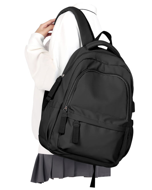 Backpack for School Black Women College High School Bag for Girls Teen Boys Book Bag Casual Travel Laptop Backpacks for Men