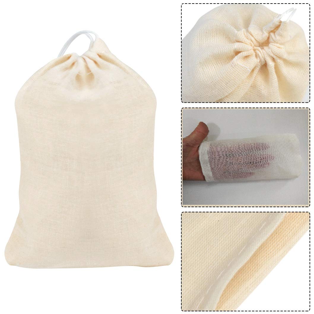 Tayfremn 100Pcs Cotton Drawstring Bags, Reusable Muslin Bag Natural Cotton Bags with Drawstring Produce Bags Bulk Gift Bag Jewelry Pouch for Party Wedding Home Storage(4 by 6 Inches)