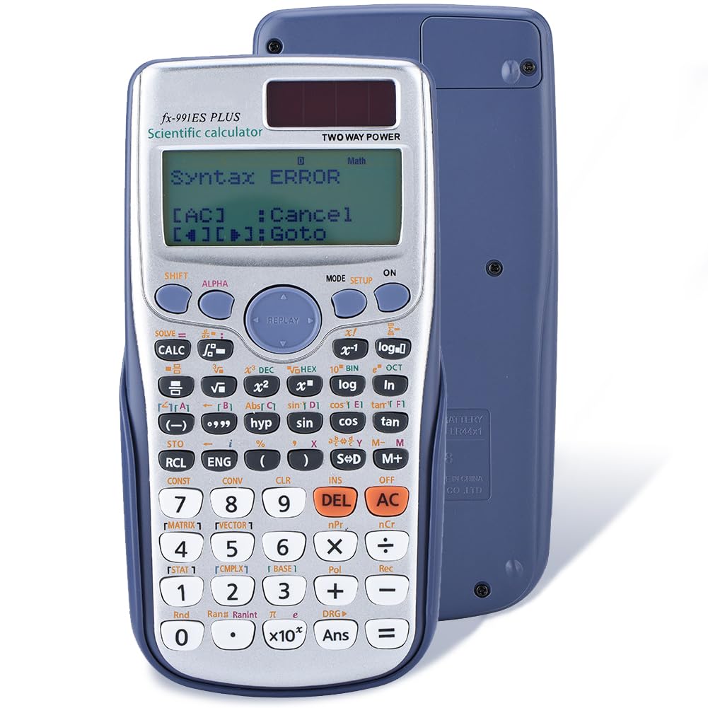 Scientific Calculator with 417 Functions, Plus Student Handheld Scientific Portable Solar Scientific Calculator for School Office, Textbook Synchronous Display