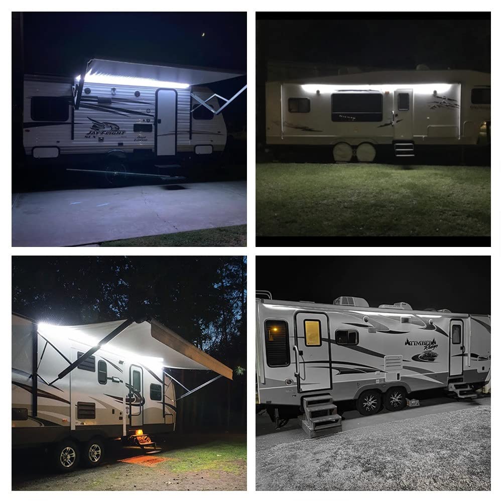 Vbakor RV Awning Led Lights,12V 20FT Camper Awning Lights for Camper Motorhome Travel Trailer Concession Stands Food Trucks, Waterproof RV Exterior Underglow Light Strip for Party BBQ