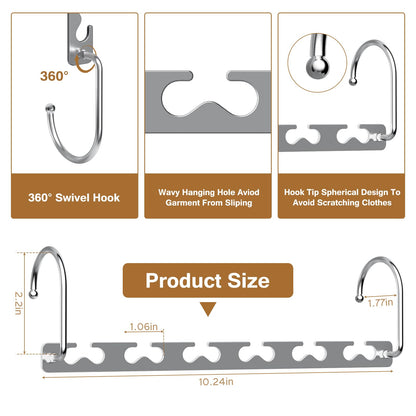 Sindax Space Saving Hangers for Closet Organizer - Sturdy Metal Hangers for Wardrobe Storage Organize, Clothes Hanger Space Saving Collapsible - 8 Pack