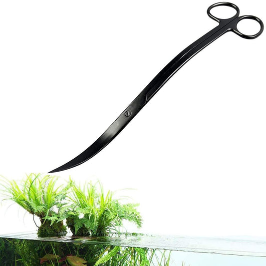 Aquarium Wave Scissors, KABASI 9.8 inch Long Stainless Steel Tank Plant Trimmer Aquascaping Tools Scissors with Carbonation Protection Coating, Perfect for Aquarium Tank Terrariums