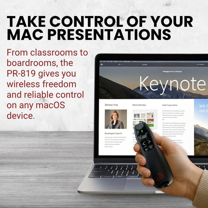 Red Star Tec Wireless Powerpoint and Keynote Presentation Remote Clicker PR-819 (Black, 1 Pack)