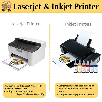 TransOurDream Printable HTV Heat Transfer Vinyl for Inkjet & Laser Printer (25 Sheets 8.5x11", Light 3.0) Iron on Vinyl for Light & White Fabrics Heat Transfers Paper for T Shirts (L3-25)