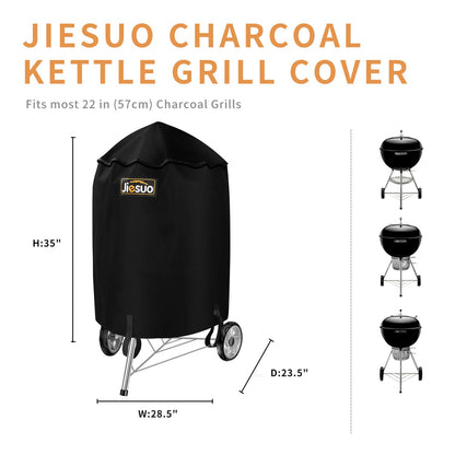 BBQ Cover for Weber Charcoal Kettle, 22 Inch BBQ Grill Cover, Heavy Duty Waterproof Grill Covers