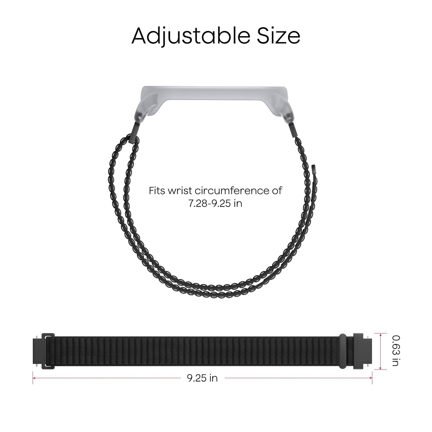 Plaud NotePin Wristband, Adjustable Wearable Strap for NotePin&NotePin S AI Voice Recorder, Breathable Nylon Band with Hook-and-Loop Closure, Fits 7.3–9.3" Wrists, NotePin AI Voice Recorder Accessory