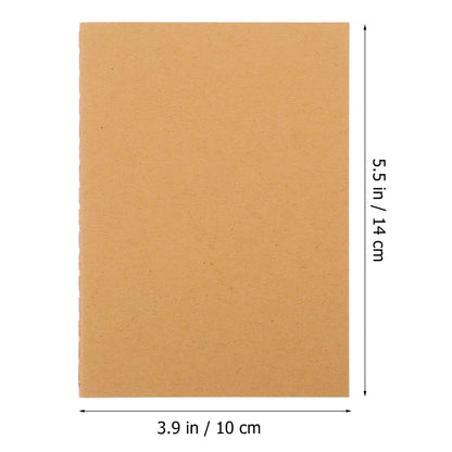 STOBOK A6 Kraft Paper Notebooks, Brown Blank Journal Notepads for Writing Diary Travel Travelers Notebook, Pack of 12