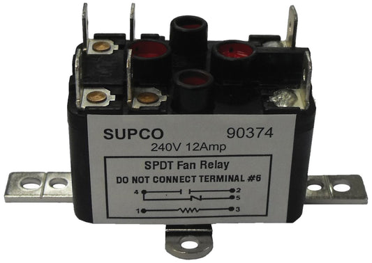 SUPCO 90384 General Purpose Fan Relay, 13 A Load Current, 240 V Coil Voltage, Normally Open and Normally Closed Contacts