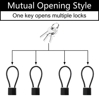4 Pack Long Cable Padlock with Keys Alike,(1.3''/33mm) Wide Lock Body Heavy Duty Padlocks with 12Keys,Wire Rope Lock for Outdoor or Indoor for Gym Locker, Case, Bike and Fence