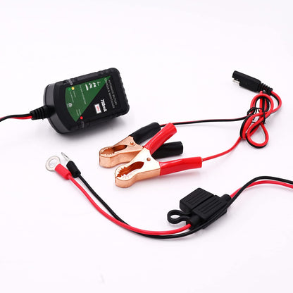 12 Volt Battery Charger 750mA Automatic Battery maintainer trickle Battery Charger for Automotive car Motorcycle Lawn Mower Boat ATV Sealed Lead Acid Batteries