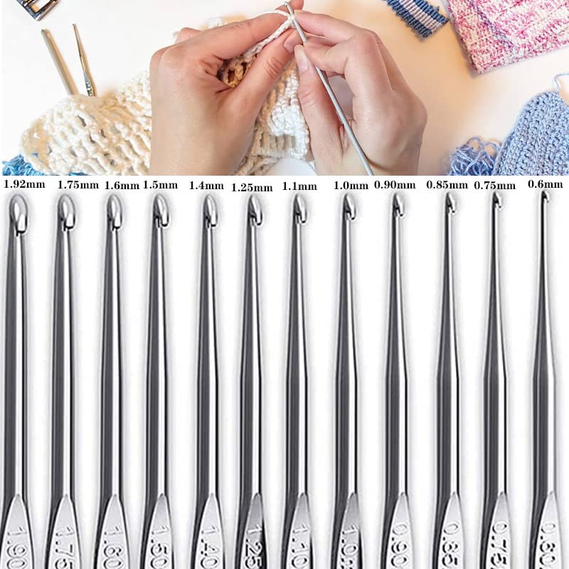 58 PC Crochet Kit for Beginners Knitting & Crochet Supplies,Premium Crocheting Kit Includes 5 Spools Crochet Yarn, 21 Crochet Hooks,6 Needes and 1 Crochet Case, Crochet Kits for Starter Adults Kids