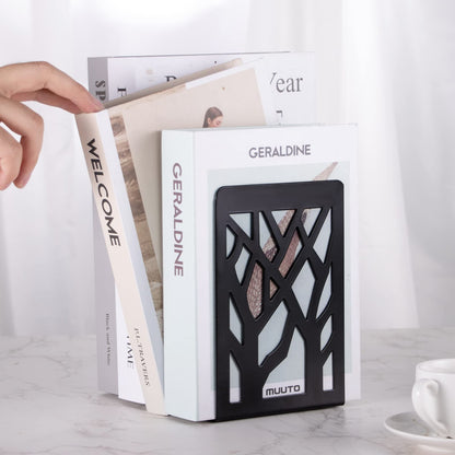Book Ends, Bookends, Book Ends for Shelves, Bookends for Shelves, Bookend, Book Ends for Heavy Books, Book Shelf Holder Home Decorative, Metal Bookends, Bookend Supports, Book Stoppers (3 Pair, Black)
