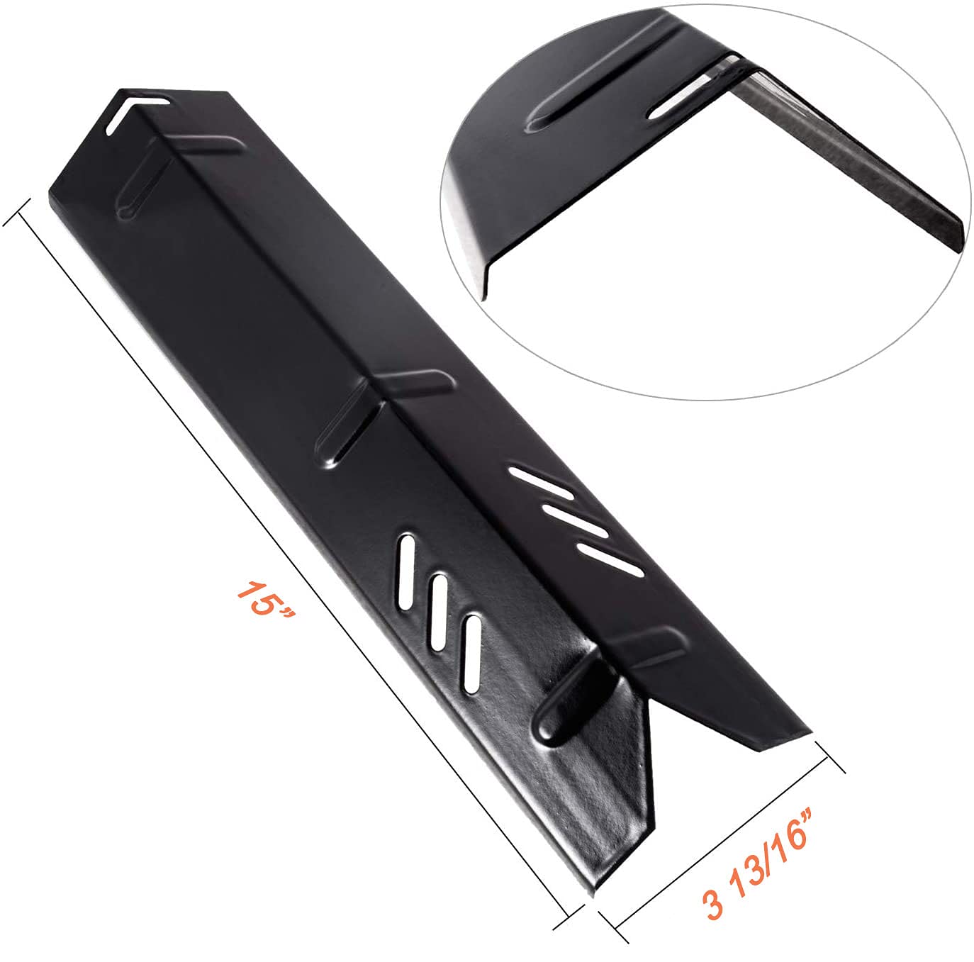 15" Grill Heat Shield Plate Replacement for Dyna-glo DGF510SBP DGF510SSP DGF493BNP DGF493PNP, Burner Covers for Backyard GBC1460W, Heat Plates for Dyna glo BBQ Parts