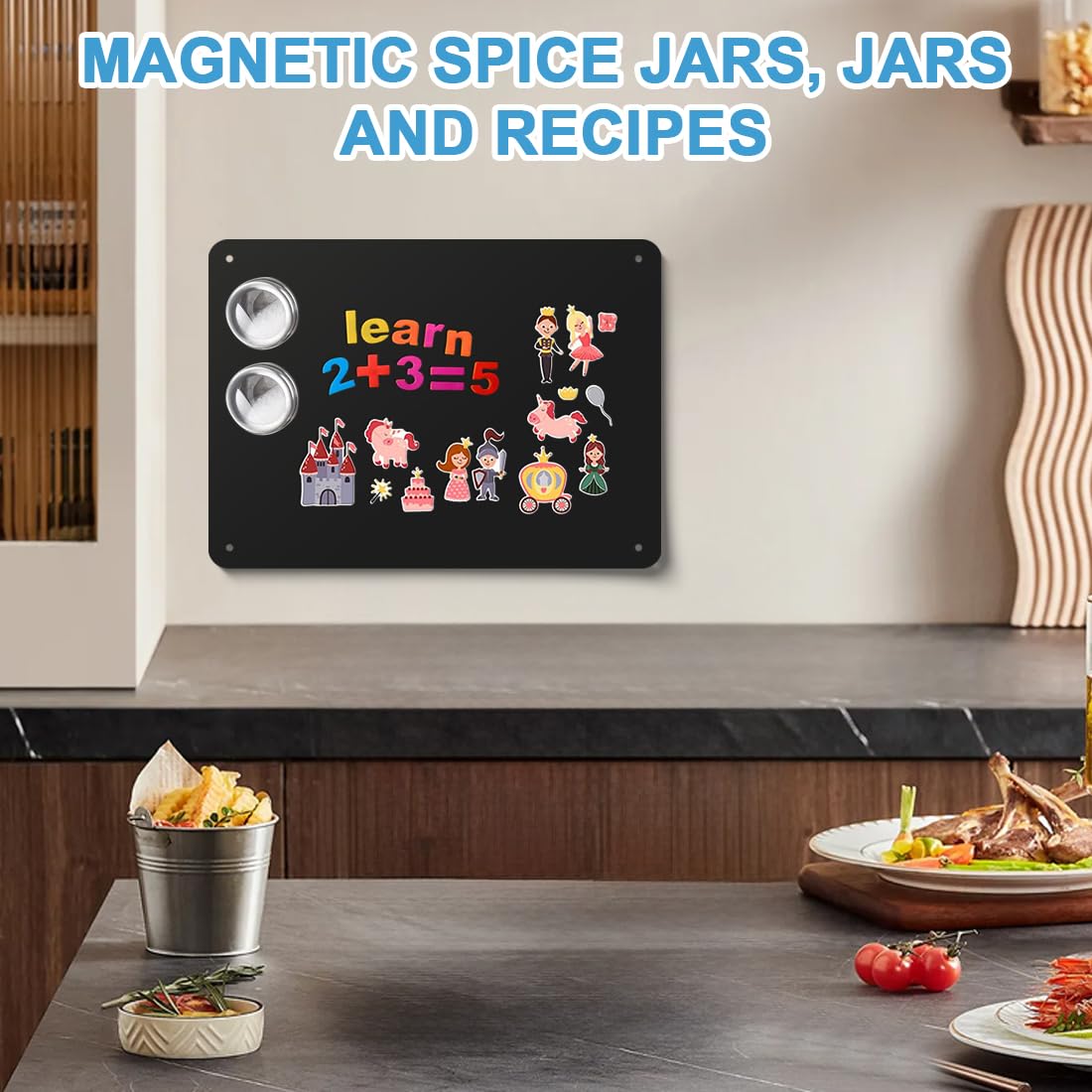 Black Magnetic Boards 16.5" x 11.8" Magnet Bulletin Board for Display Magnetic Notes Poetry Photos with 4 Screws 2 Support Screws