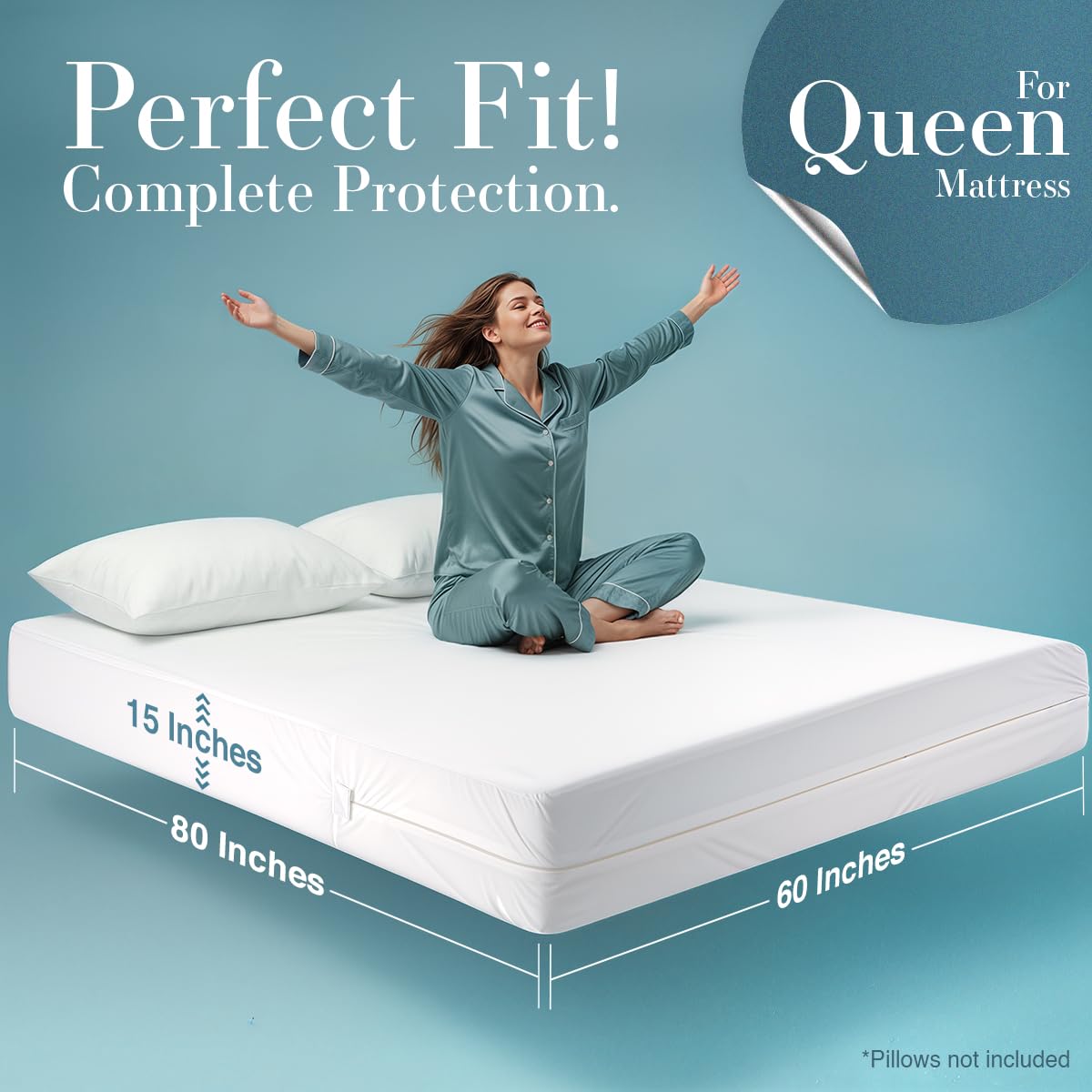 Utopia Bedding Zippered Mattress Encasement Queen - 100% Waterproof and Bed Bug Proof Mattress Protector - Absorbent, Six-Sided Mattress Cover