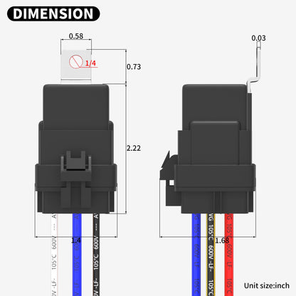 DaierTek 12V Relay with Built-in Diode & 12 AWG Harness Socket 30A/40A Heavy Duty SPDT 5 Pin Relay Switch Waterproof for Automotive Car Marine Boat -8pcs