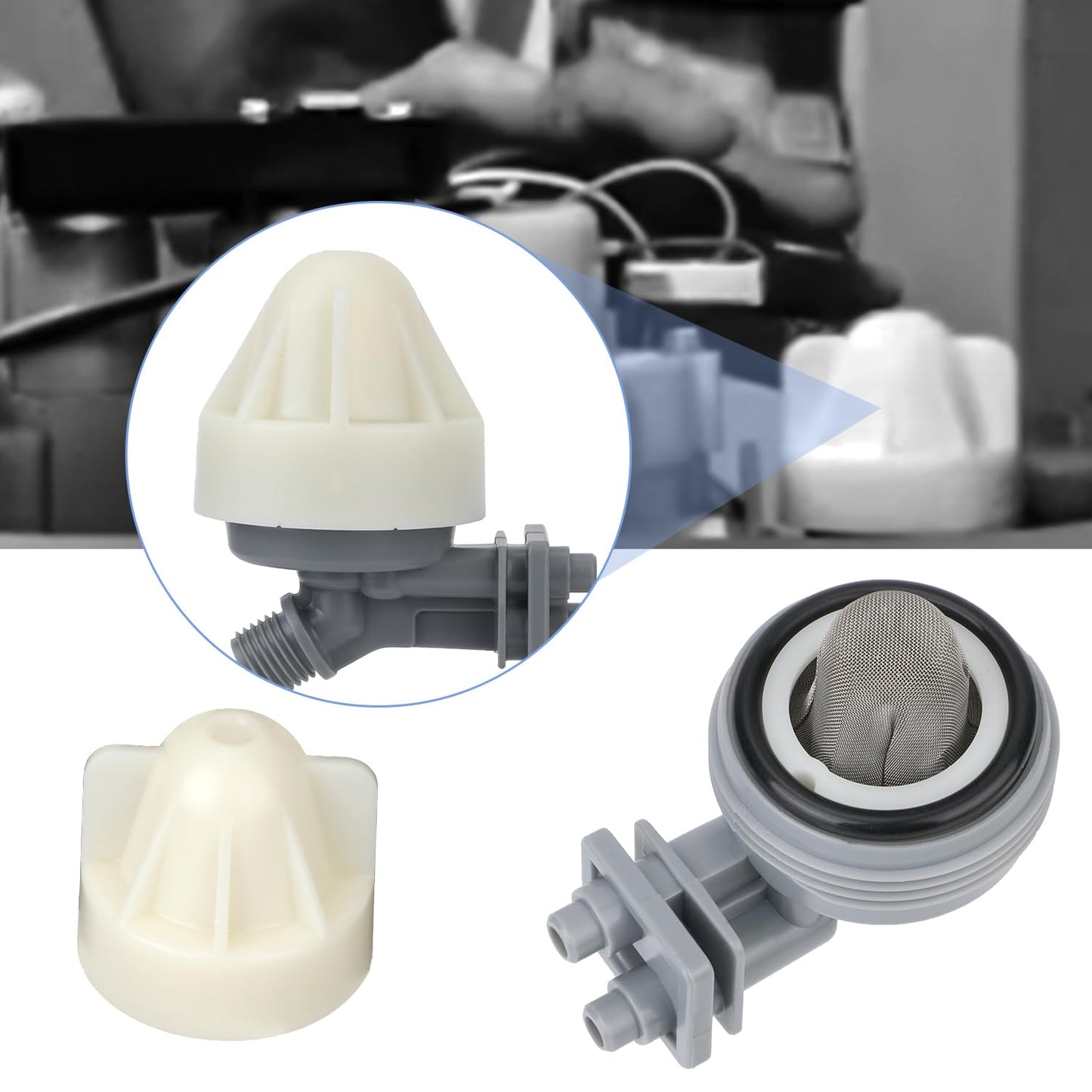 Water Softener Nozzle, Plastic Water Softener Nozzle and Venturi Assembly Water Softener Parts for GE, Kenmore, Rheem, Replacement Parts 7187065, 7165704, WS15X1002