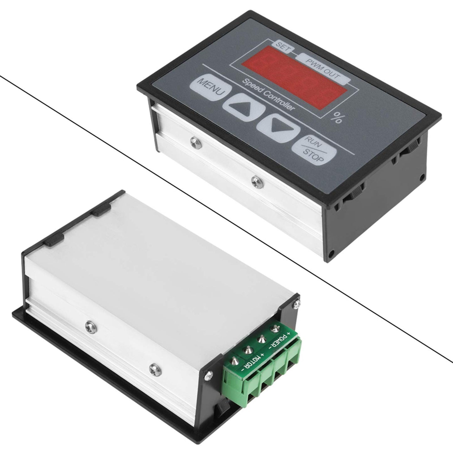 DC6-60V 30A DC PWM Motor Speed Controller Governor with Digital Display, Slow Start and Stop Speed Controller, Percentage Tachometer