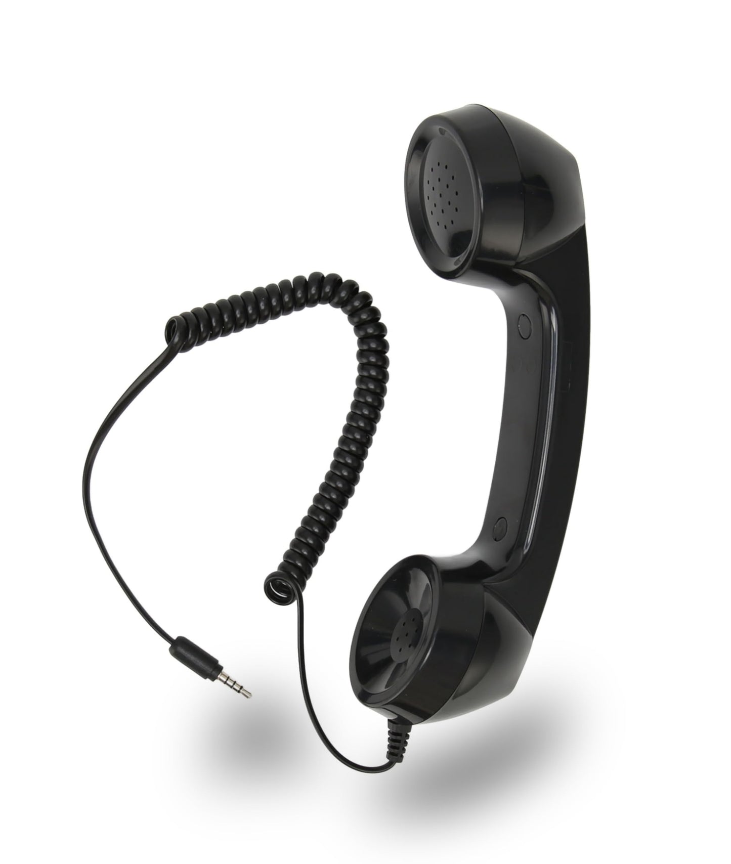 Vintage Retro Telephone Handset, Cell Phone Receiver MIC Microphone Speaker for Cellphone, Smartphone and Computers, Old Telephone Headse with 3.5 Mm Socket (Black)