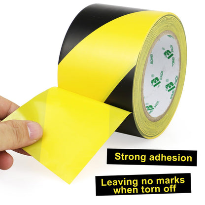 BOMEI PACK Black and Yellow Safety Tape, Floor Hazard Marking Tape for Caution and Warning, 2Rolls 3inch x 36 yds x 5.9mil