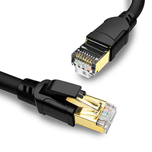 Yauhody CAT8 Ethernet Cable 33FT, High Speed 40Gbps 2000MHz 26AWG Internet Network LAN Cable with Gold Plated RJ45 Connector for Router, Modem, PC, Switches, Hub, Laptop, Gaming, Xbox (33ft/10m) Black