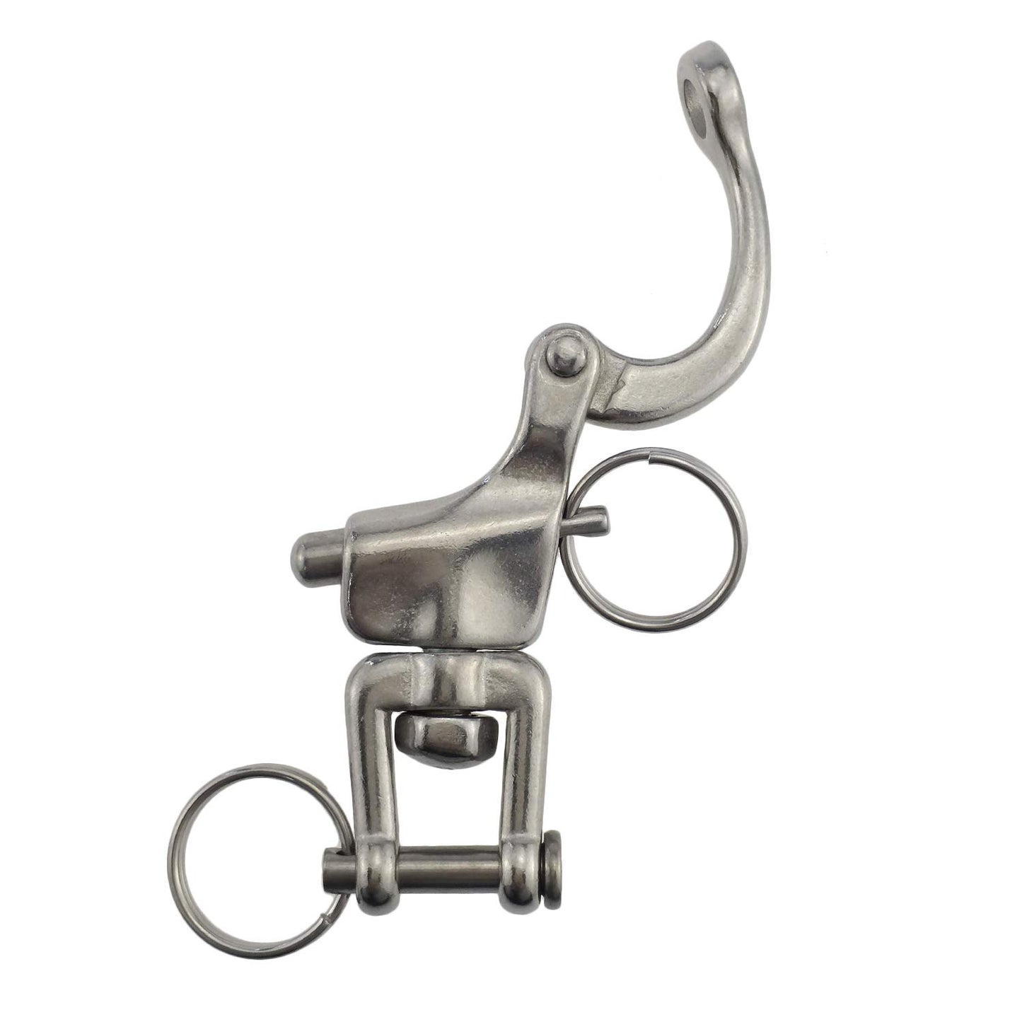 Pair of 3-1/2 inch Jaw Swivel Snap Shackle 316 Stainless Steel for Sailboat Spinnaker Halyard