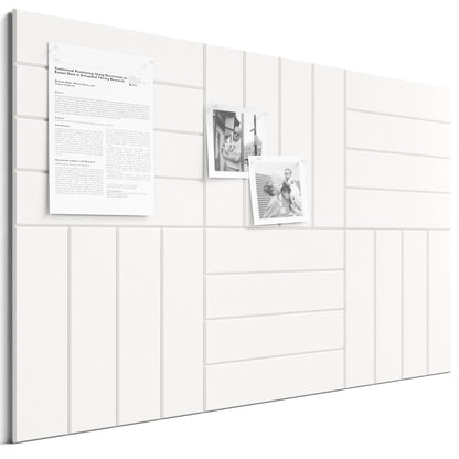 Bumusty Large Cork Board Alternative-36 x 24" Felt Bulletin Board Tiles, with 30 Pushpins, 40 Adhesive Tabs, 6-Pack Slat Wall Paneling, Cork Boards for Office Push Pin Board Felt Board-Milky White