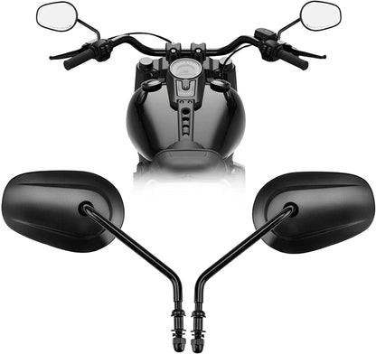 VPZMT 8mm Teardrop Rearview Mirrors for Harley Road King CVO Road Street Tri Glide Freewheeler Street XG500 XG750 Sportster XL883 1200 Softail Street Bob Dyna Models (Black)