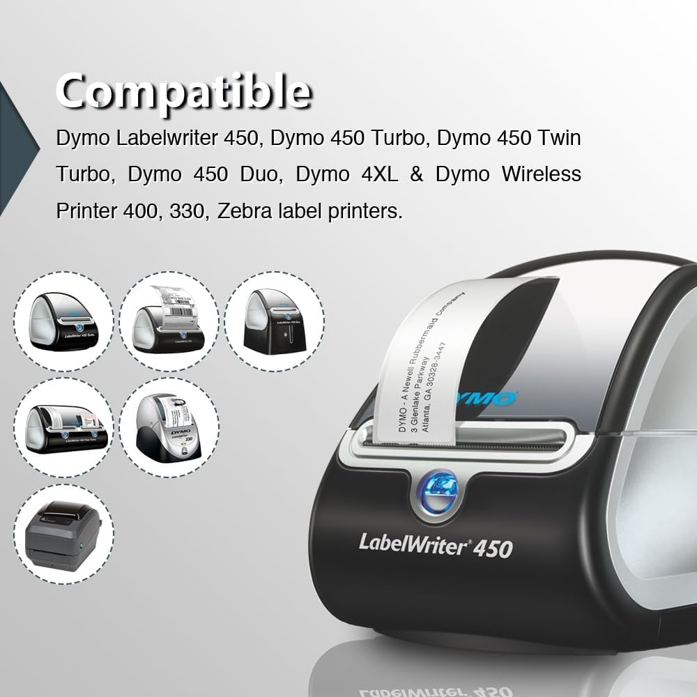 BETCKEY - Compatible DYMO 30336 (1" x 2-1/8") Rerurn Address Labels - Compatible with DYMO Labelwriter 450, 4XL, NOT Fit 550 & 5XL [6 Rolls/3000 Labels]