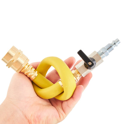ZKZX Winterize Sprinkler Blowout Adapter RV Winterizing Kit with Shut Off Valve and 1/4”Industrial Plug Air Compressor and Garden Hose Connector for Motorhome Boat Camper Travel Trailer